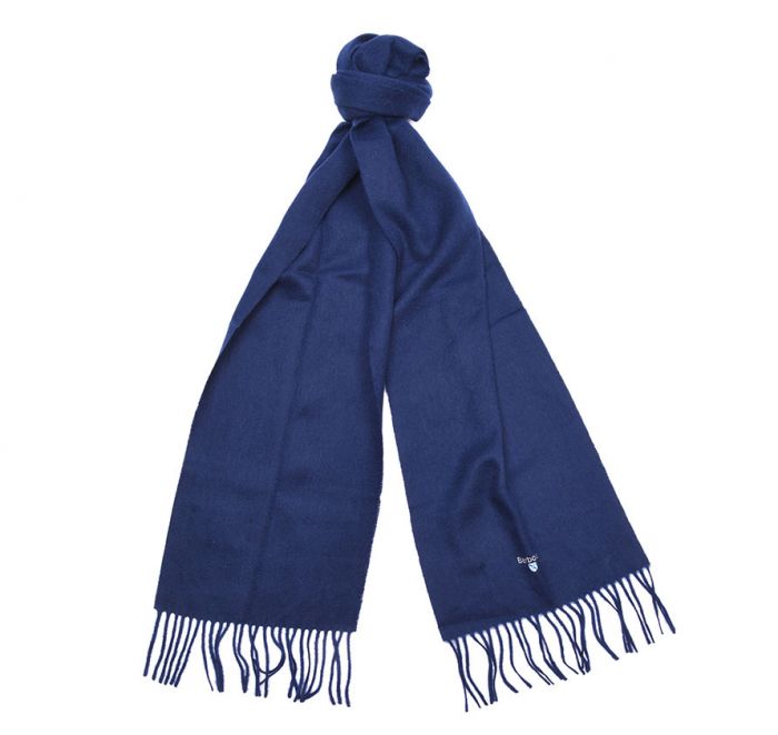 Plain Lambswool Scarf - Navy