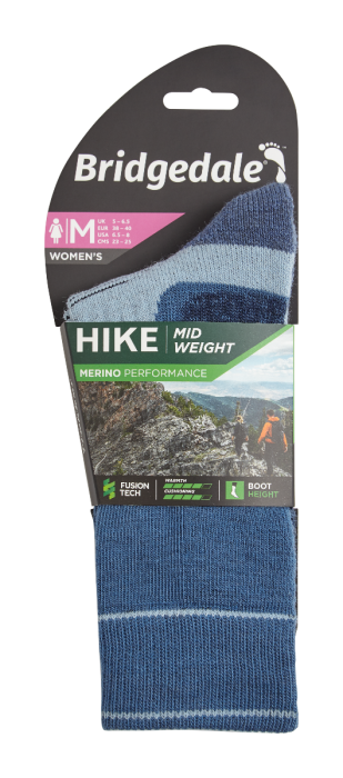 Hike Midweight Merino Performance Socks - Blue Sky